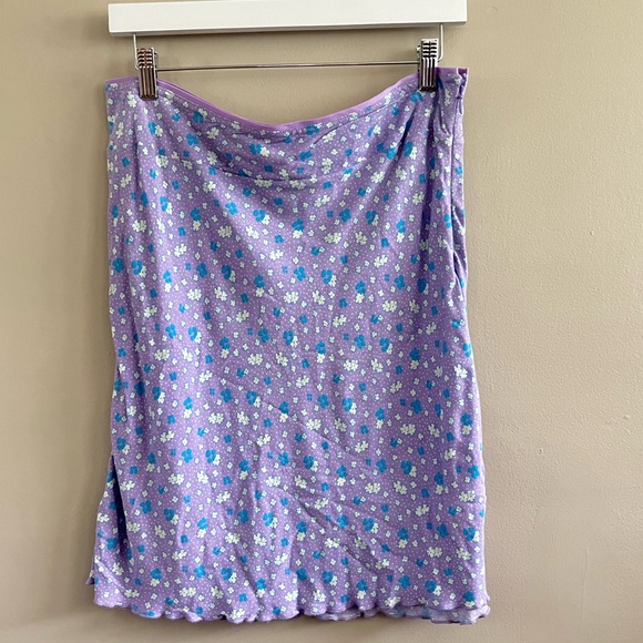 Free People Flirty Floral Skirt Lavender Purple Spring Summer Lightweight Size 8 - Picture 2 of 6